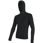 Najlacnejšie Sensor Merino Double Face pánske tričko dlhý rukáv s kapucňou black